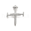 Brass Micro Pave Clear Cubic Zirconia Pendants KK-L228-44A-P-1