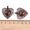 Natural Mahogany Obsidian Peach Love Heart Pendants G-G158-01-07-3