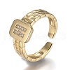Brass Micro Pave Clear Cubic Zirconia Cuff Rings RJEW-H538-02G-H-3
