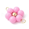 Acrylic Round Beaded Flower Connector Charms PALLOY-JF03846-01-4