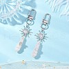 Copper Wire Wrapped Natural Rose Quartz Pointed Bullet Pendant Decorations HJEW-JM03104-05-2