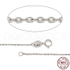 Anti-Tarnish Rhodium Plated 925 Sterling Silver Cable Chains Necklace for Women STER-I021-08B-P-5