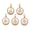 Brass Micro Pave Clear Cubic Zirconia Pendants KK-N233-165-1