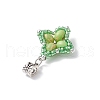 Dyed Synthetic Imperial Jasper & Glass Seed Beaded Star European Dangle Charms PALLOY-MZ00693-05-4