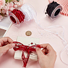 AHADERMAKER 3 Rolls 3 Colors Polyester Lace Trim with Round Plastic Beads OCOR-GA0001-90-3