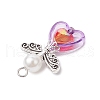 Heart Acrylic Pendants PALLOY-JF03725-03-5