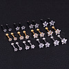 316L Surgical Stainless Steel Clear Cubic Zirconia Star Cartilage Earrings WGC4894-07-3