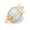 Dyed Natural Selenite Pendants PALLOY-TA00189-01-5