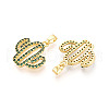 Brass Micro Pave Cubic Zirconia Pendants KK-N257-71G-2