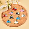 10Pcs 5 Colors Brass Micro Pave Clear Cubic Zirconia Pendants ZIRC-SZ0003-49-3