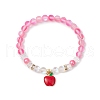 5Pcs 5 Colors Synthetic Moonstone Beads Stretch Bracelets for Women BJEW-JB11594-3