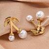 Cherry 304 Stainless Steel Stud Earrings EJEW-L287-066G-3