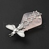 Natural Rose Quartz Pendants G-G870-02P-4