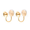 Brass Micro Pave Cubic Zirconia Clip-on Earring Findings KK-N261-122A-G-1