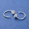 999 Fine Silver Micro Pave Clear Cubic Zirconia Pull Through Earrings EJEW-P296-28C-S-2