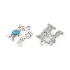 Synthetic Turquoise & Alloy Pendants PALLOY-H146-01AS-R-2