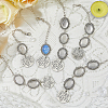 DIY Blank Oval Alloy Pendant Decoration Making Kits HJEW-FH00001-4