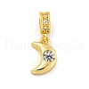 Brass Micro Pave Clear Cubic Zirconia Pendants KK-U007-02G-07-1