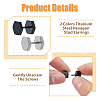 FIBLOOM 6Pcs 2 Colors Blank Hexagon Stainless Steel Ear False Plugs EJEW-FI0003-31-4