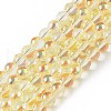 Transparent Electroplate Glass Beads Strands X-EGLA-I015-01D-1