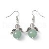 Gemstone Round Beaded Fairy Dangle Earrings EJEW-P220-01P-4