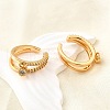 Brass Micro Pave Clear Cubic Zirconia Cuff Earrings EJEW-F370-30G-6