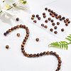 Olycraft Grade AB Natural Tiger Eye Round Beads Strands G-OC0001-78B-4