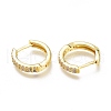 Brass Micro Pave Clear Cubic Zirconia Huggie Hoop Earrings ZIRC-H102-12G-2