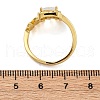Brass Micro Pave Clear Cubic Zirconia Cuff Rings for Women RJEW-C118-07G-5