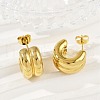 304 Stainless Steel C-Shaped Stud Earrings EJEW-S272-01G-3