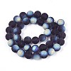Frosted Transparent Glass Beads Strands GLAA-T032-T10mm-MBB03-2