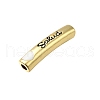 Mother's Day Brass Enamel Heart Word Mom Curved Tube Beads KK-C090-51G-3