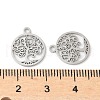 304 Stainless Steel Flat Round with Laser Cut Tree of Life Charms STAS-L022-512P-3