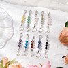 10Pcs Round Natural & Synthetic Mixed Gemstone Pendant Decorations HJEW-JM03153-1