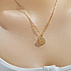 Elegant Brass Pave Clear Cubic Zirconia Rotatable Windmill Pendant Necklaces EX2553-2
