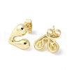 Rack Plating Brass Heart Stud Earrings for Women EJEW-Q780-11G-2