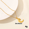 Stainless Steel Crescent Moon with Star Pendant Punk Hip-hop Necklaces Jewelry Accessories PU7572-8-1