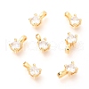 Brass Micro Pave Clear Cubic Zirconia Charms ZIRC-O036-19G-1