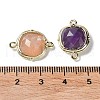 Natural Mixed Gemstone Connector Charms G-C087-01G-B-3