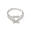 Rhodium Plated 925 Sterling Silver Ring Components STER-NH0017-04P-2