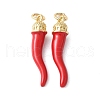 Brass Enamel Pendants KK-A252-13B-G-1