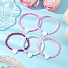 5Pcs 5 Colors Glass Seed Beaded Stretch Bracelet Sets BJEW-MZ00127-1