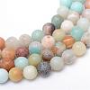 Round Natural Flower Amazonite Bead Strands G-R345-6mm-17-1