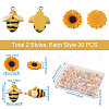 Beadthoven 60pcs 2 style Opaque Resin Pendants RESI-BT0001-11-4