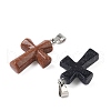Natural & Synthetic Mixed Stone Cross Pendants G-M454-02-2