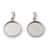 304 Stainless Steel Pendant Cabochon Settings STAS-I328-01E-P-1