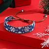 Christmas Glass Beads Braided Bead Bracelets TD0027-5