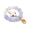 3Pcs Acrylic Letter & Natural Quartz & White Jade & Rose Quartz Beads Pendant Decorations HJEW-JM03014-5