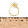 Brass with Natural Pearl Adjustable Cuff Rings RJEW-Q023-02G-5