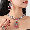 Bohemian Flower Alloy Rhinestone & Imitation Pearl Jewelry Set FS-WG40B38-02-1